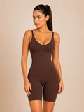 Body Moldeador Pierna Media Chocolate– Alta Compresión