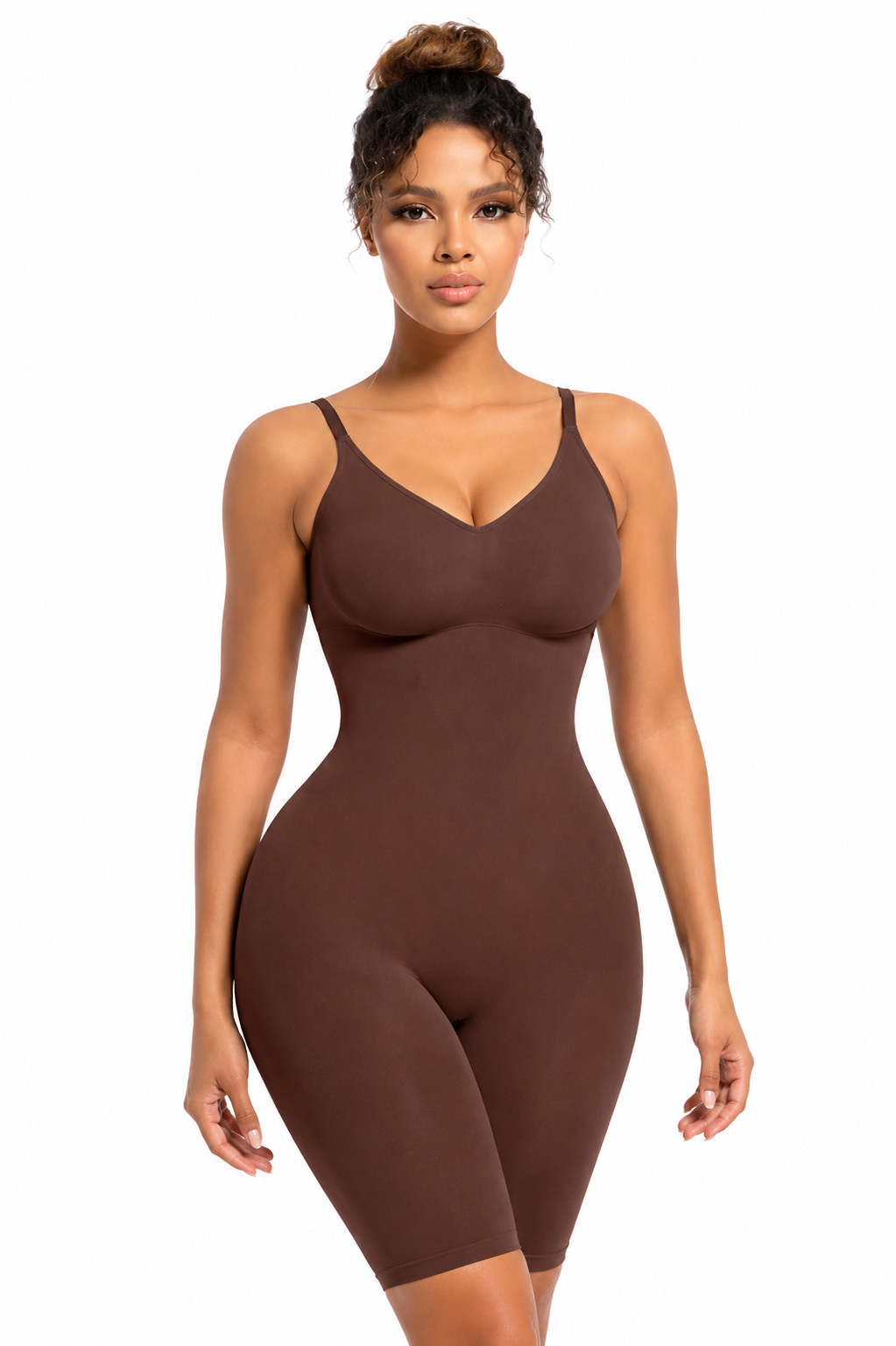 Body Moldeador Pierna Media Chocolate– Alta Compresión